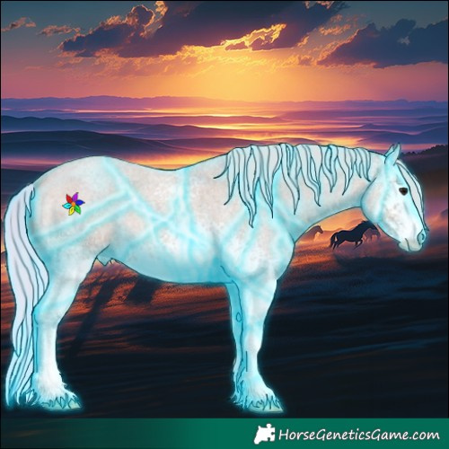 Horse Color:Thunderstruck Watercolor White Spotted Silver Smoky Grullo Roan 