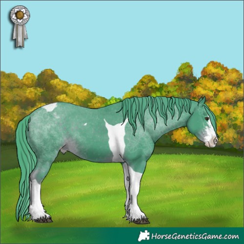 Horse Color:Watercolor Liver Chestnut Sabino Tobiano Varnish 