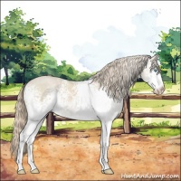 Horse Color:White Spotted Smoky Creme Sabino 