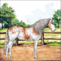 Horse Color:White Spotted Silver Bay