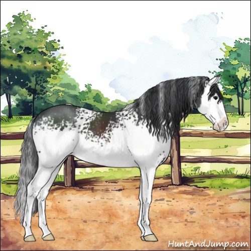 Horse Color:White Spotted Black Splash 