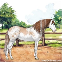 Horse Color:White Spotted Buckskin Pearl Sabino Splash 