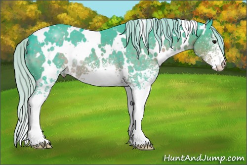 Horse Color:Watercolor White Spotted Silver Brown 
