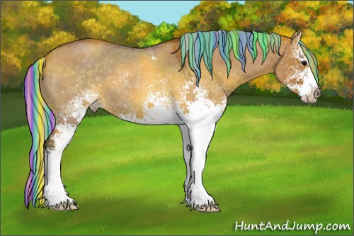 Horse Color:Painted White Spotted Silver Brown Roan Dun 