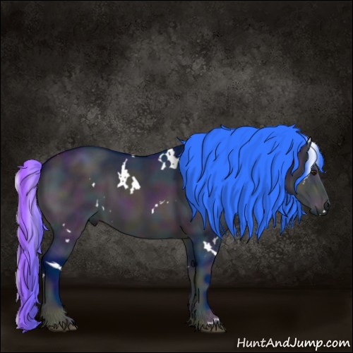 Horse Color:Watercolor White Spotted Midnight Brown Chinchilla Onyx 