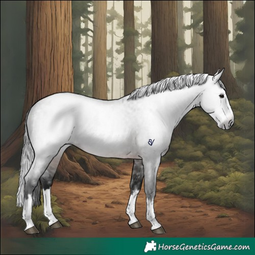 Horse Color:Gray Brown Roan Splash Rabicano 