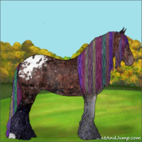 Horse Color:Painted Watercolor Bay Ice Appaloosa