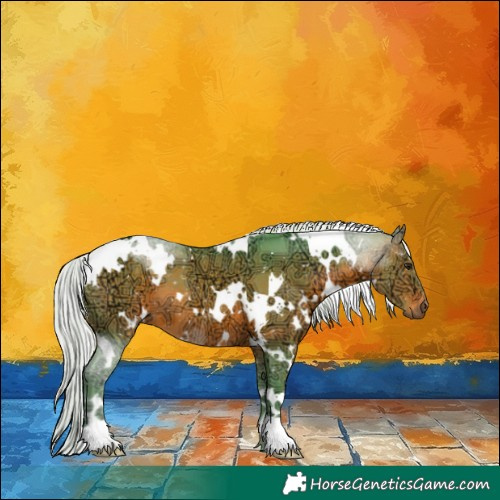 Horse Color:Watercolor White Spotted Silver Brown Ice 