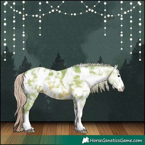 Horse Color:Watercolor White Spotted Silver Black Ice Sabino