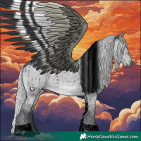 Horse Color:Void Silver Grullo Chinchilla Tobiano Brindle 