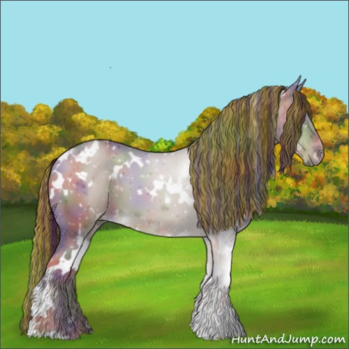 Horse Color:Painted Nacre White Spotted Liver Red Dun 