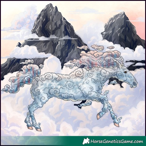 Horse Color:Painted Watercolor White Spotted Grullo Chinchilla Ice Sabino 