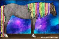 Horse Color:Painted Midnight Silver Amber Champagne Ice Roan 