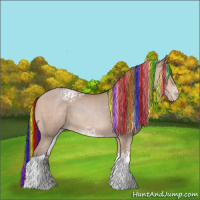 Horse Color:Painted White Spotted Amber Champagne Tobiano