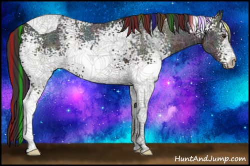 Horse Color:Painted White Spotted Midnight Buckskin Ice Dun Tobiano Rabicano