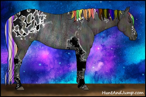 Horse Color:Painted Midnight Silver Bay Ice Tobiano Blanket Rabicano 