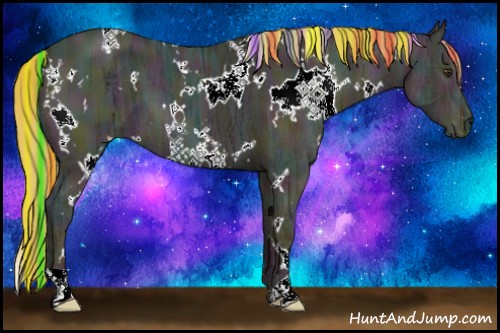 Horse Color:Painted White Spotted Midnight Red Dun Ice 