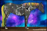 Horse Color:Painted White Spotted Midnight Red Dun Ice 