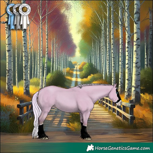 Horse Color:Watercolor Silver Amber Champagne Dun Splash 