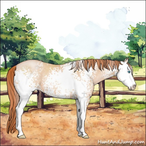 Horse Color:White Spotted Buckskin Pearl Sabino 