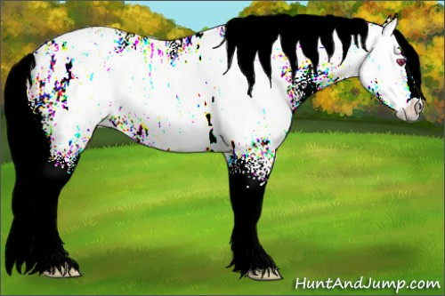 Horse Color:Liver Chestnut Chinchilla Ice Sabino