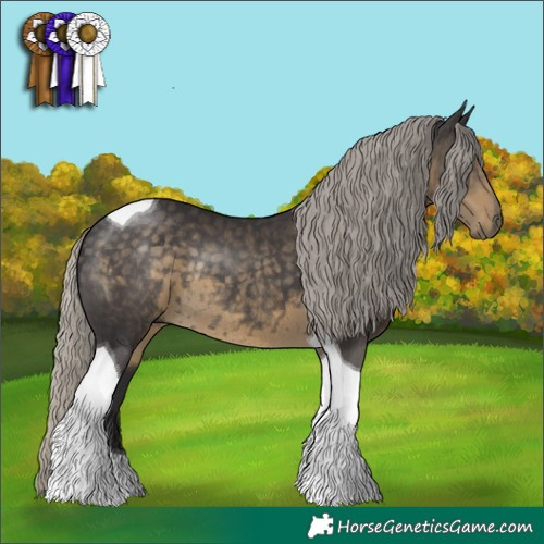 Horse Color:Silver Smoky Black Tobiano Rabicano 