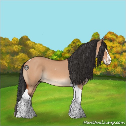 Horse Color:Bay Roan Dun Splash Tobiano 