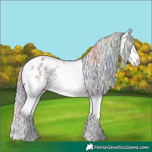 Horse Color:Nacre White Spotted Chocolate Palomino Ice Splash Tobiano Near Leopard 