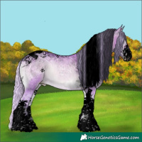 Horse Color:Void Watercolor Silver Sable Champagne Ice Onyx Sabino Tobiano