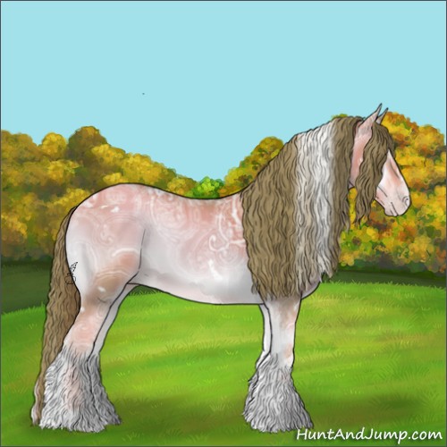 Horse Color:Watercolor White Spotted Gold Champagne Ice Onyx Tobiano