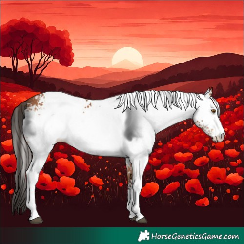 Horse Color:White Spotted Bay Mushroom 