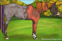 Horse Color:Painted Liver Chestnut Ice Sabino Rabicano 