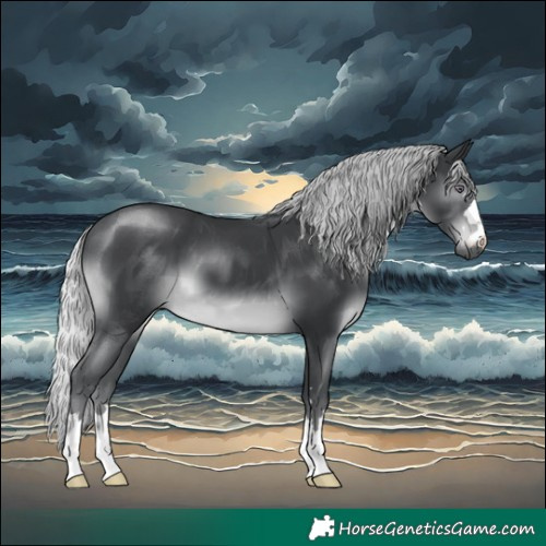Horse Color:Silver Black Chinchilla Mushroom 