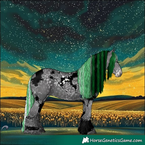 Horse Color:Painted Silver Smoky Black Chinchilla Splash Tobiano 