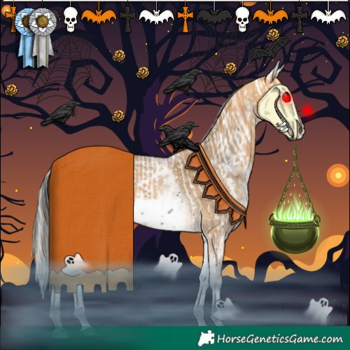 Horse Color:Liver Chestnut Tobiano Frame  and White Spotted Silver Buckskin Sabino Frame 