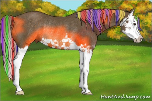 Horse Color:Painted Chocolate Palomino Splash Rabicano 