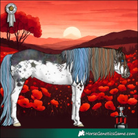 Horse Color:Painted Midnight Chestnut Ice Splash Frame Rabicano