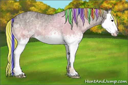 Horse Color:Painted White Spotted Silver Blue Onyx Ice Splash 