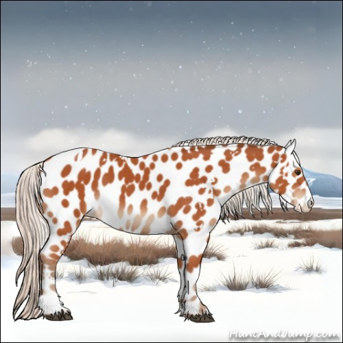 Horse Color:White Spotted Silver Brown Sabino Appaloosa 