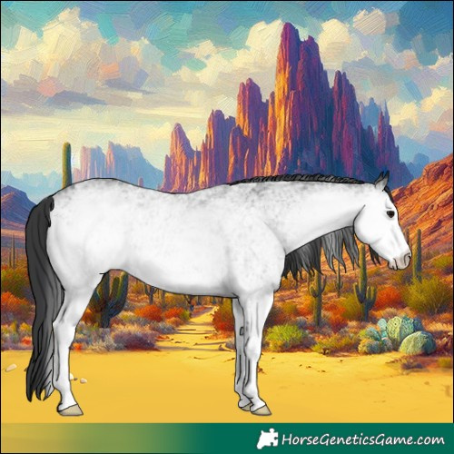Horse Color:White Spotted Black Rabicano 