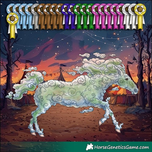 Horse Color:Watercolor Liver Chestnut Sabino Tobiano Rabicano 