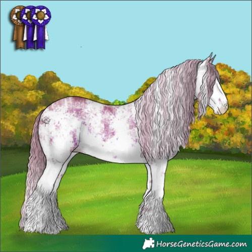 Horse Color:Watercolor White Spotted Liver Chestnut Ice Sabino 