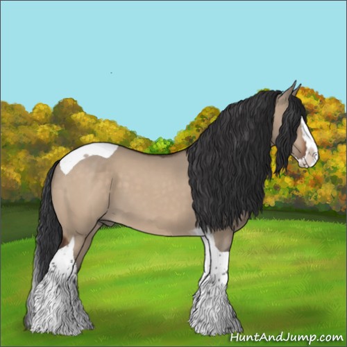 Horse Color:Brown Dun Splash Tobiano 