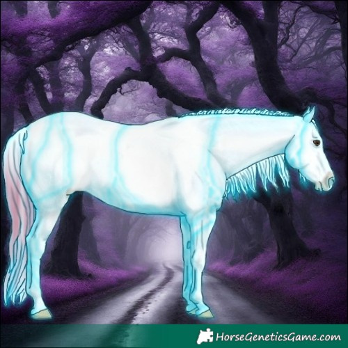 Horse Color:Thunderstruck Watercolor White Spotted Chestnut Sabino Varnish