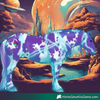 Horse Color:Thunderstruck Watercolor White Spotted Black 