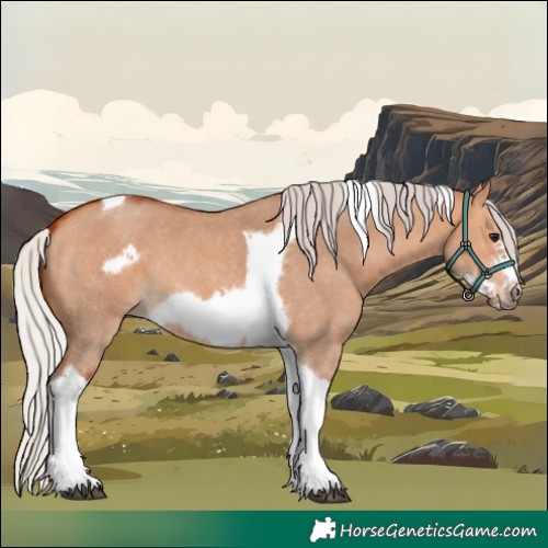 Horse Color:Silver Bay Dun Sabino Tobiano Frame Rabicano 