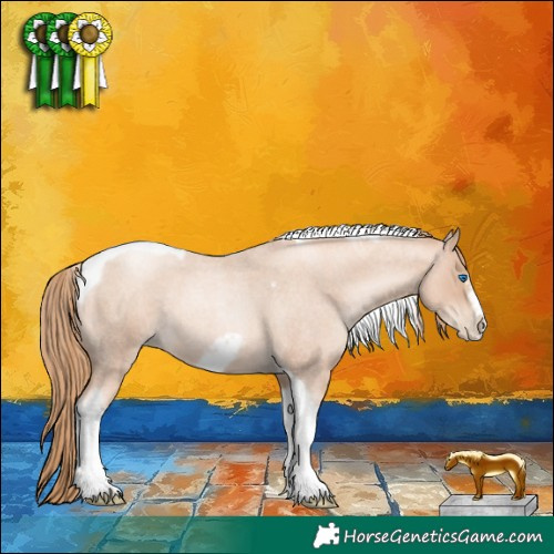 Horse Color:Gold Champagne Roan Pearl Tobiano Frame 