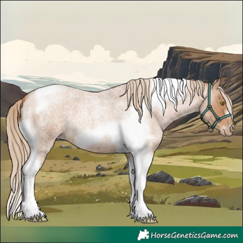 Horse Color:Red Roan Pearl Tobiano Frame
