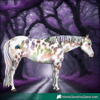 Horse Color:Nacre Silver Brown Ice Onyx Tobiano Near Leopard 