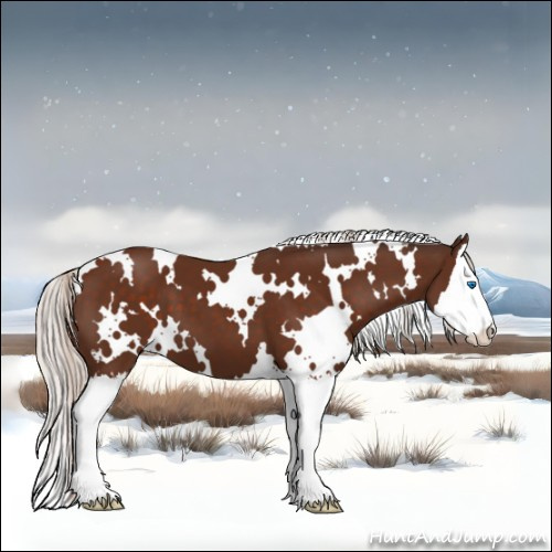Horse Color:White Spotted Silver Brown Splash 